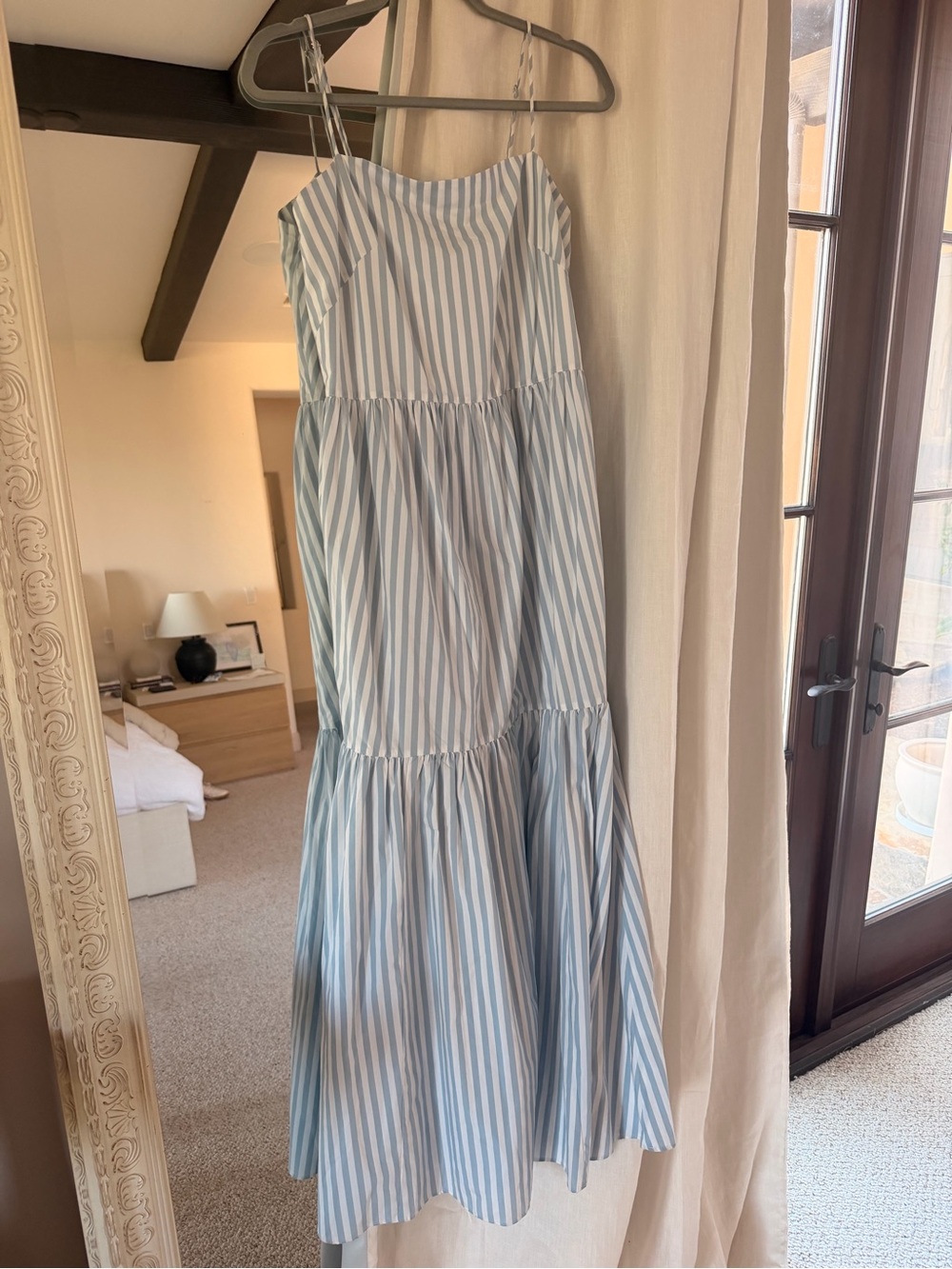 Rag & Bone Leilah Stripe Poplin Maxi Dress Blue White NWT S